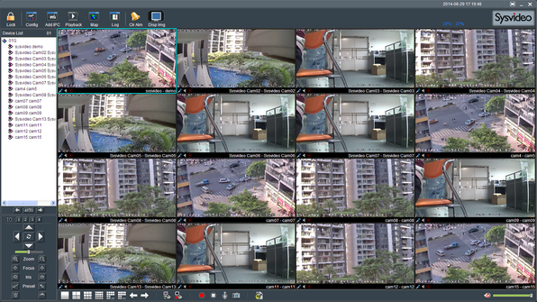 Sysvideo SC6000 Series IP Camera Management Software XCenter UI: Main Window 16ch